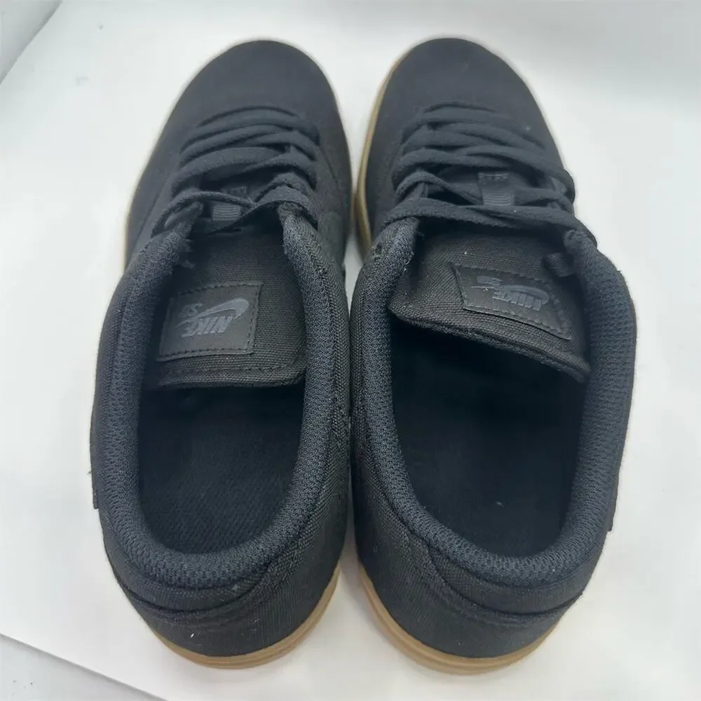 Nike SB Check Canvas Skate Shoes Black Gum Low Top Lace Up |  Youth 7 / 8.5W